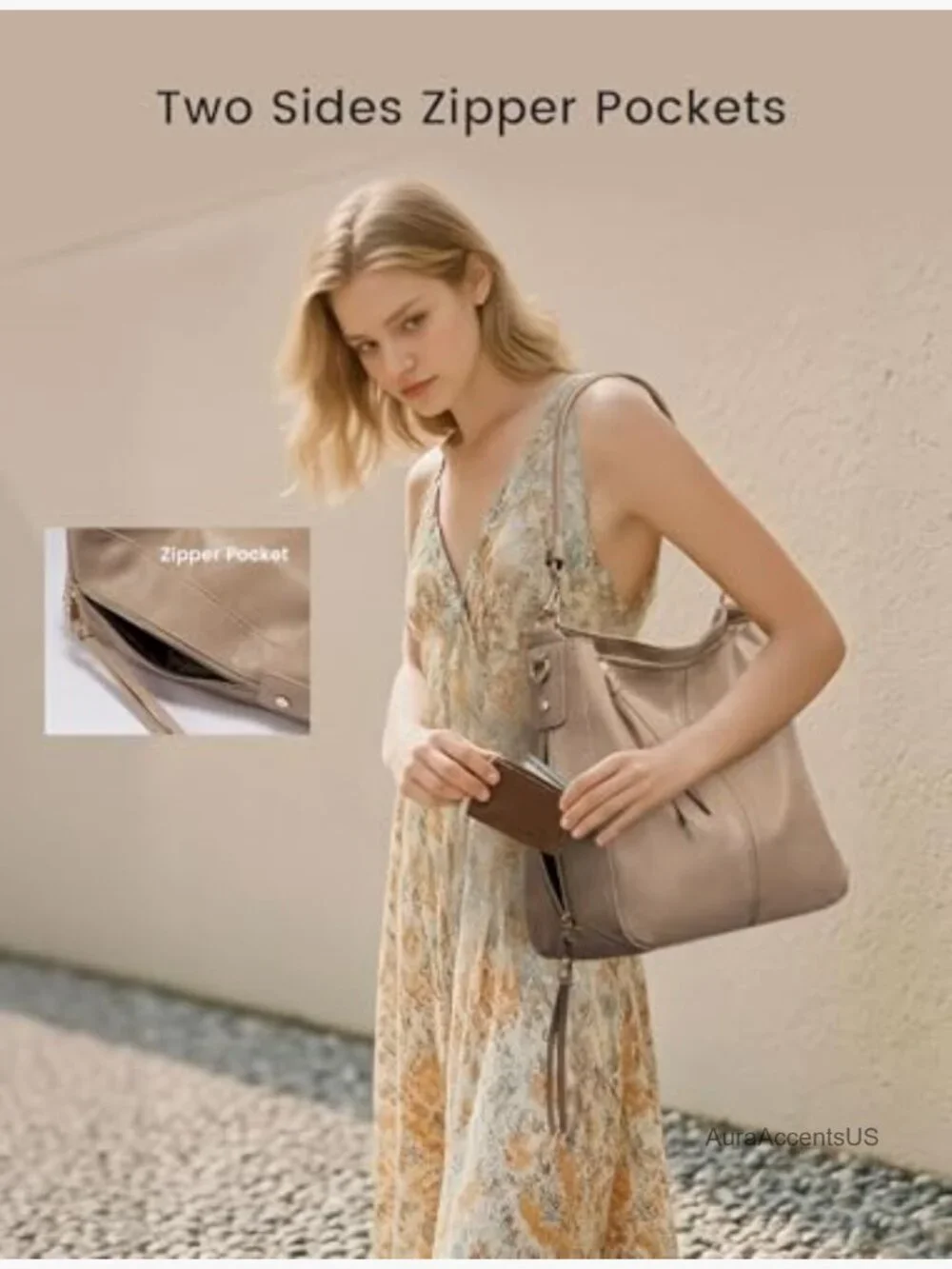 Faux Leather Hobo Crossbody Bag Large Capacity Shoulder Purse